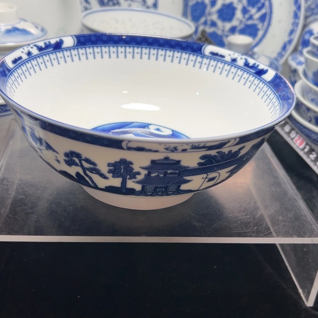 碗青花7寸梧桐面碗2个