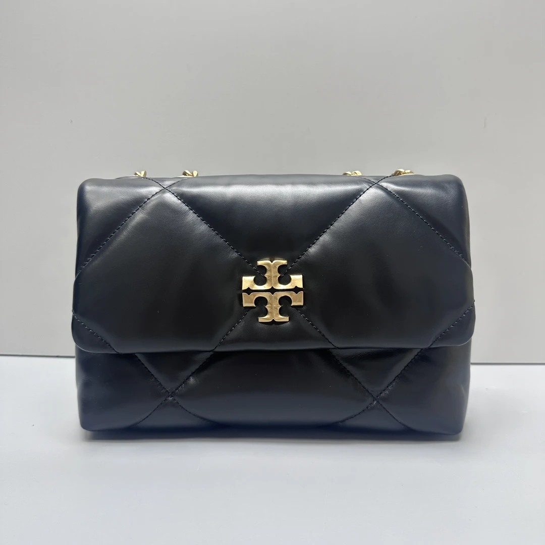 99新 TORY BURCH/汤丽柏琦 kira黑色中号链条包23x16x8cmM092304
