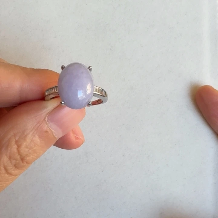 翡翠银S925镀金镶嵌戒指戒指