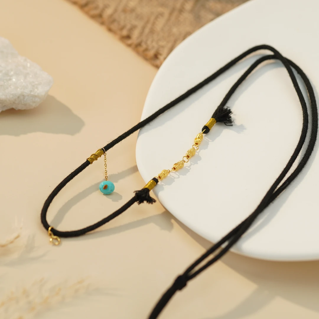 [琪钰]落花风 · 18K金四佛项链绳