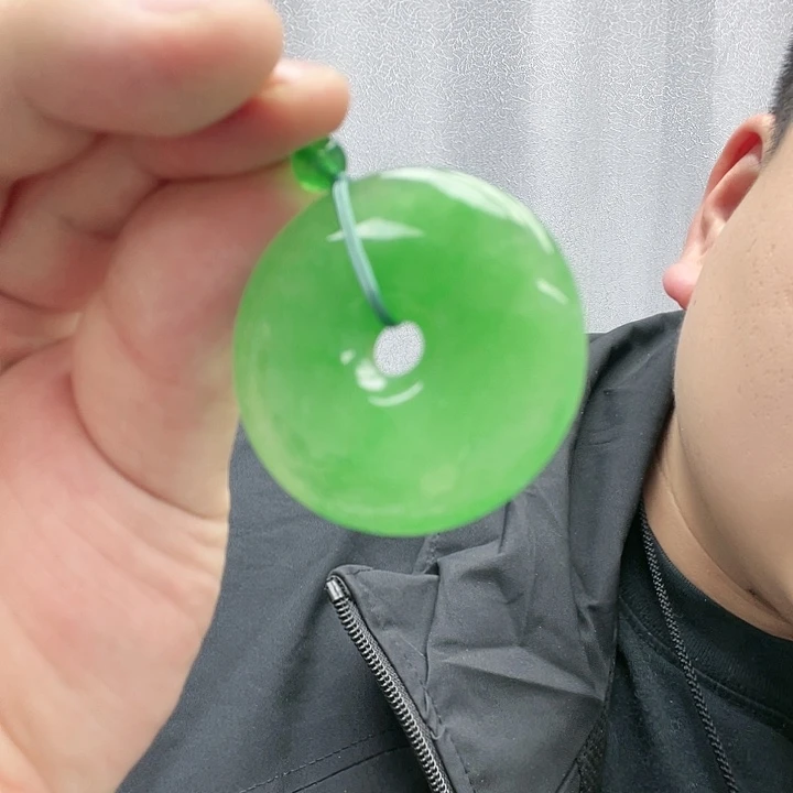 翡翠颈饰14K金镶嵌平安扣小