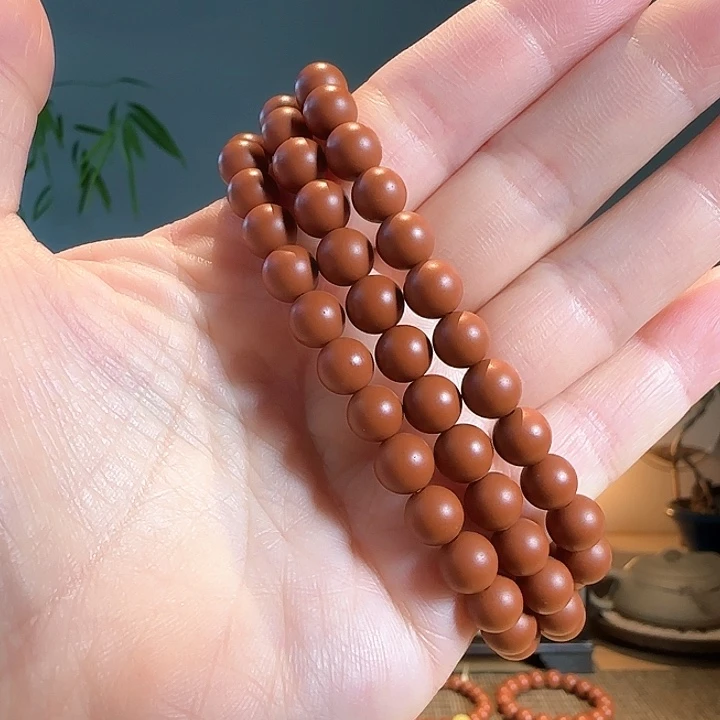 茶叶罐紫砂原矿朱泥手链三圈卡7mm珠子