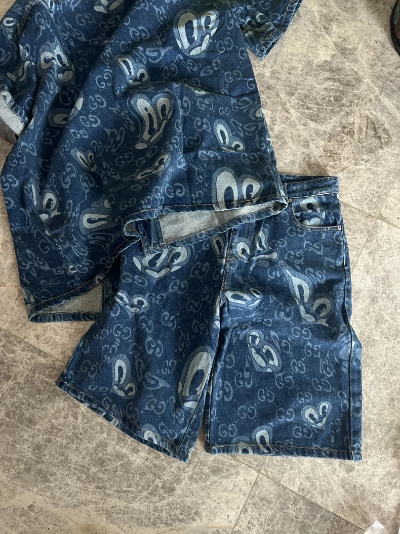 Arilzhang严选重磅牛仔大版男女同款上衣短裤