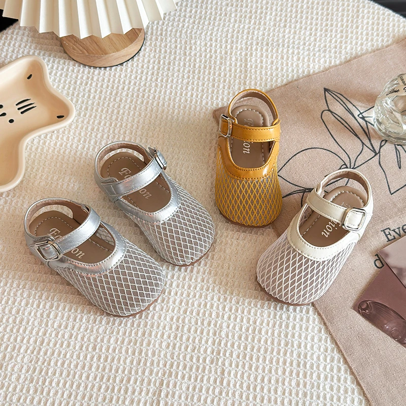 女童网纱包头凉鞋透气软底宝宝鞋夏季新款镂空公主鞋7292