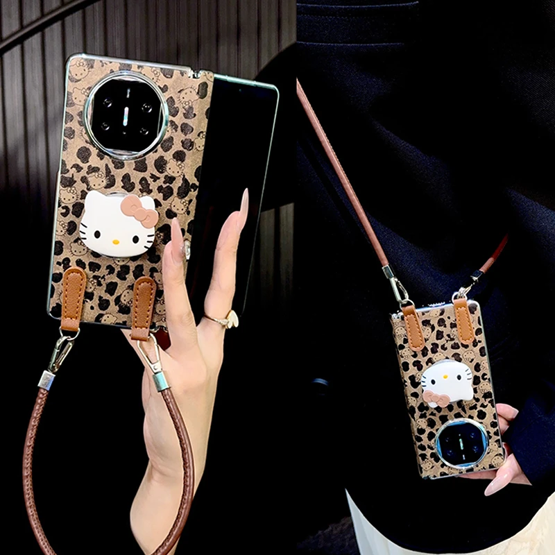 适用华为matex5手机壳折叠屏中轴新款x6典藏版x3皮纹创意支架女款