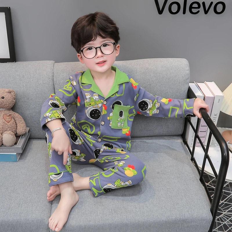 儿童睡衣春秋季纯棉男童长袖童2025新款卡通款男孩家居服宝宝套装