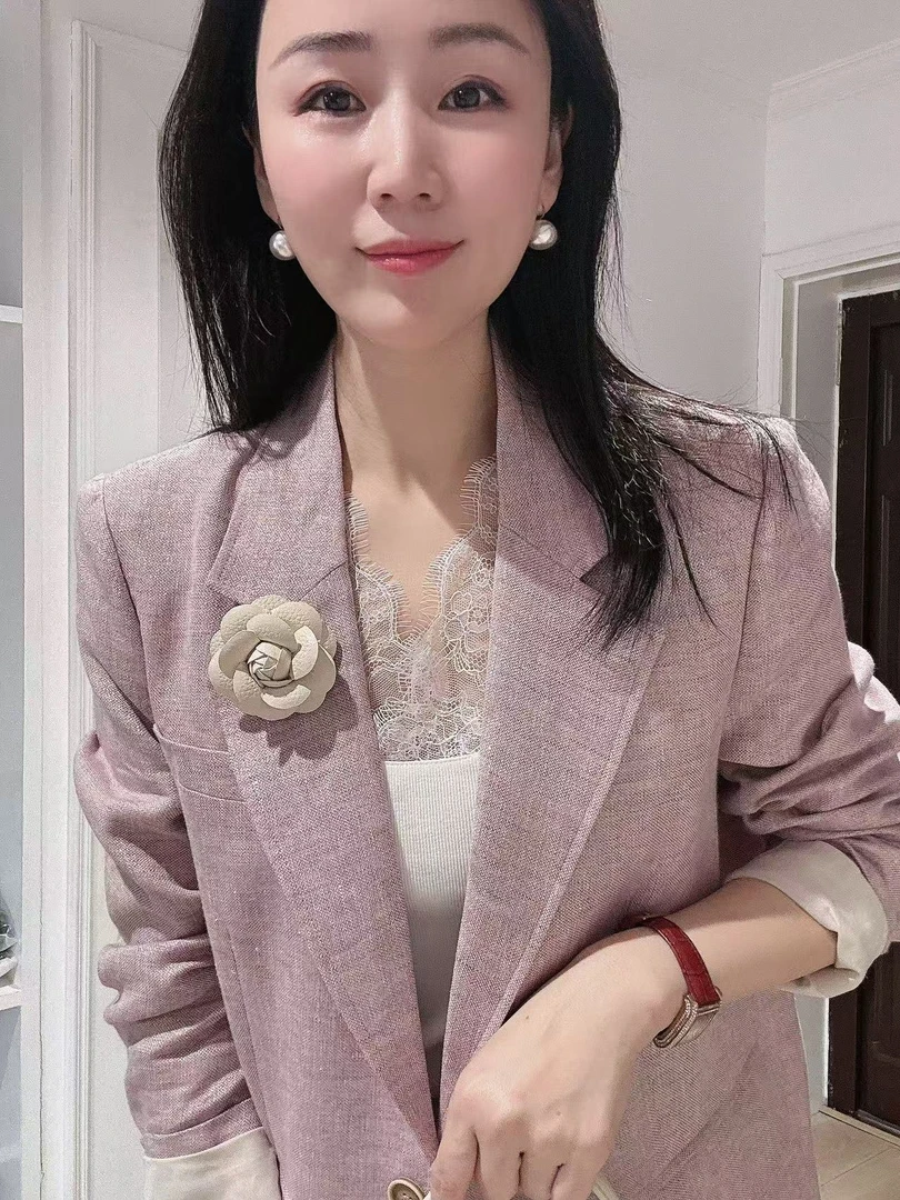 新款金丝亚麻烟雨美人外套