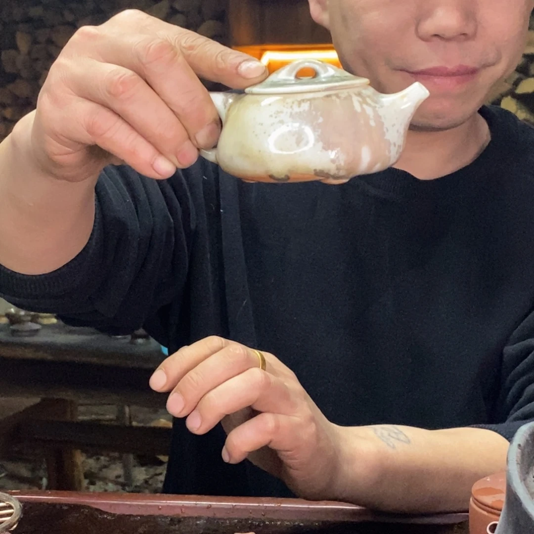 紫砂柴烧小瓢白泥