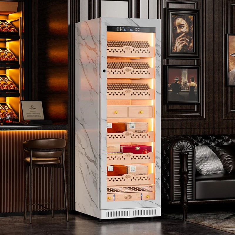 茄龙CL-188C2雪茄柜智能WiFi指纹锁恒温恒湿压缩机柜雪松木烟柜