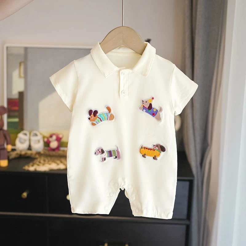 婴儿衣服夏季薄款套装男女宝宝夏装短袖连体衣纯棉夏天外出新款
