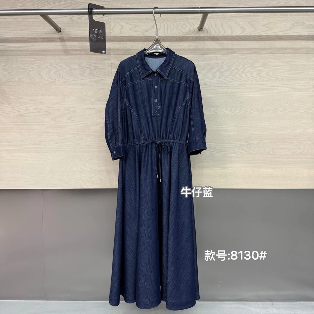 鑫燃KIKI 复古百搭高级感显瘦牛仔连衣裙 8130 潇家（F）