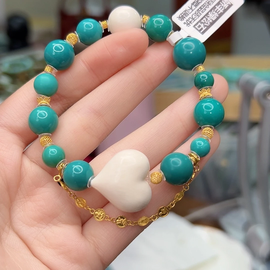 绿松石珠宝奇石18K金镶嵌