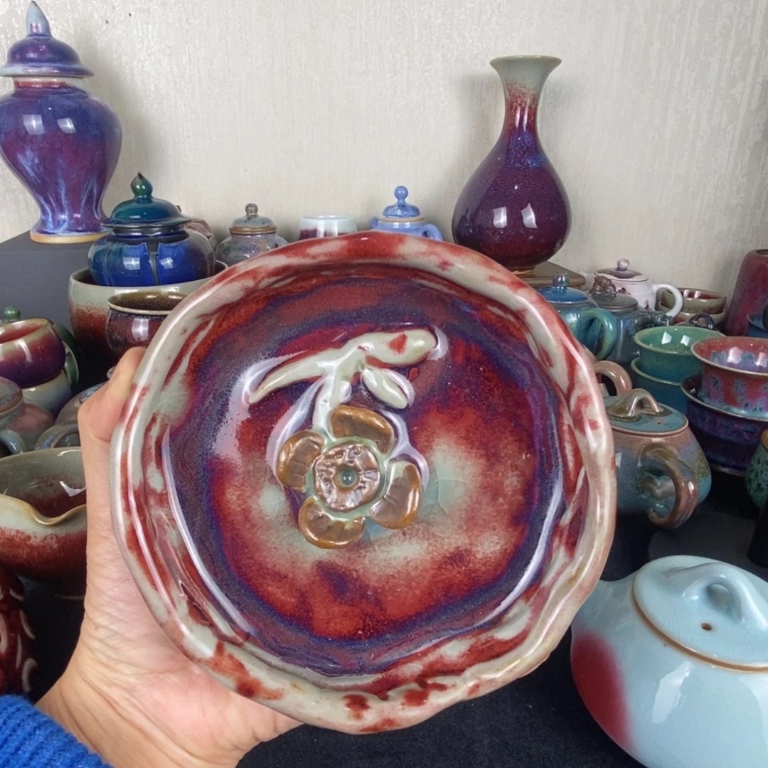 中国神后钧瓷茶具瑕疵处理