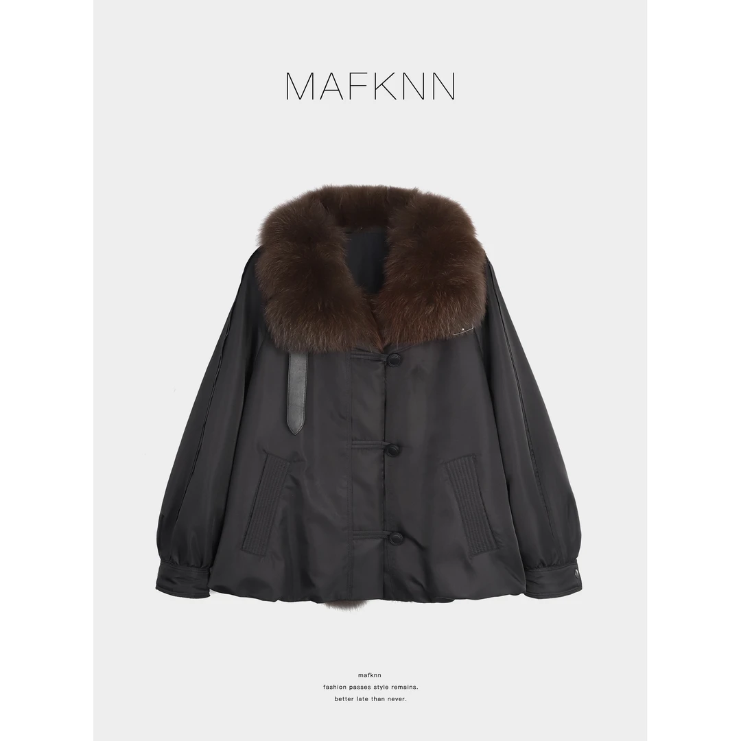 MAFKNN/玛肯时尚休闲简约纯色百搭冬季90白鹅绒羽绒服MK13530