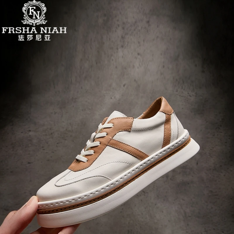 法莎尼亚秋季新款男鞋透气拼接时尚潮牌休闲男款增高板鞋