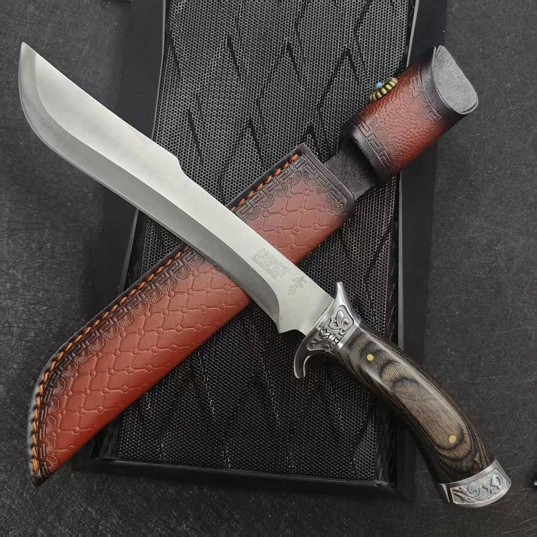 炫龙户外锋利坚固户外便携多功能实木手柄露营登山排障工具小刀