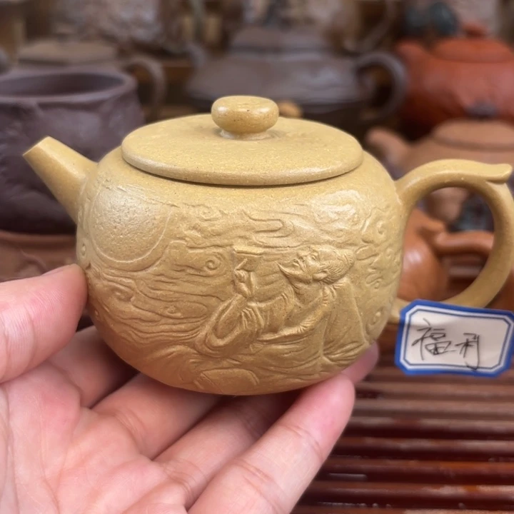 紫砂茶壶太白醉酒本山段150c