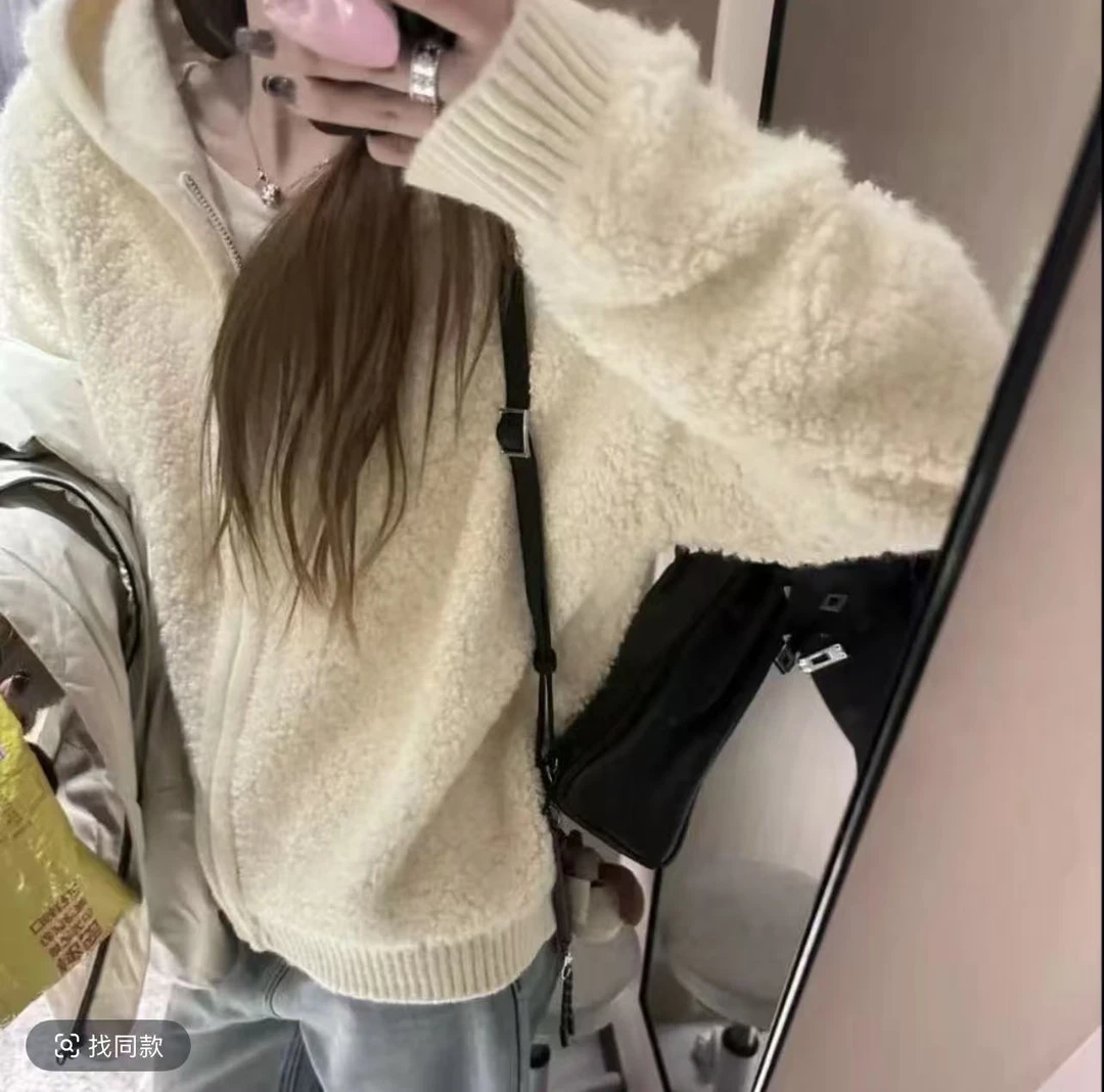 A01-A50韩版针织连帽老钱风毛针织衫套头圆领加绒高领