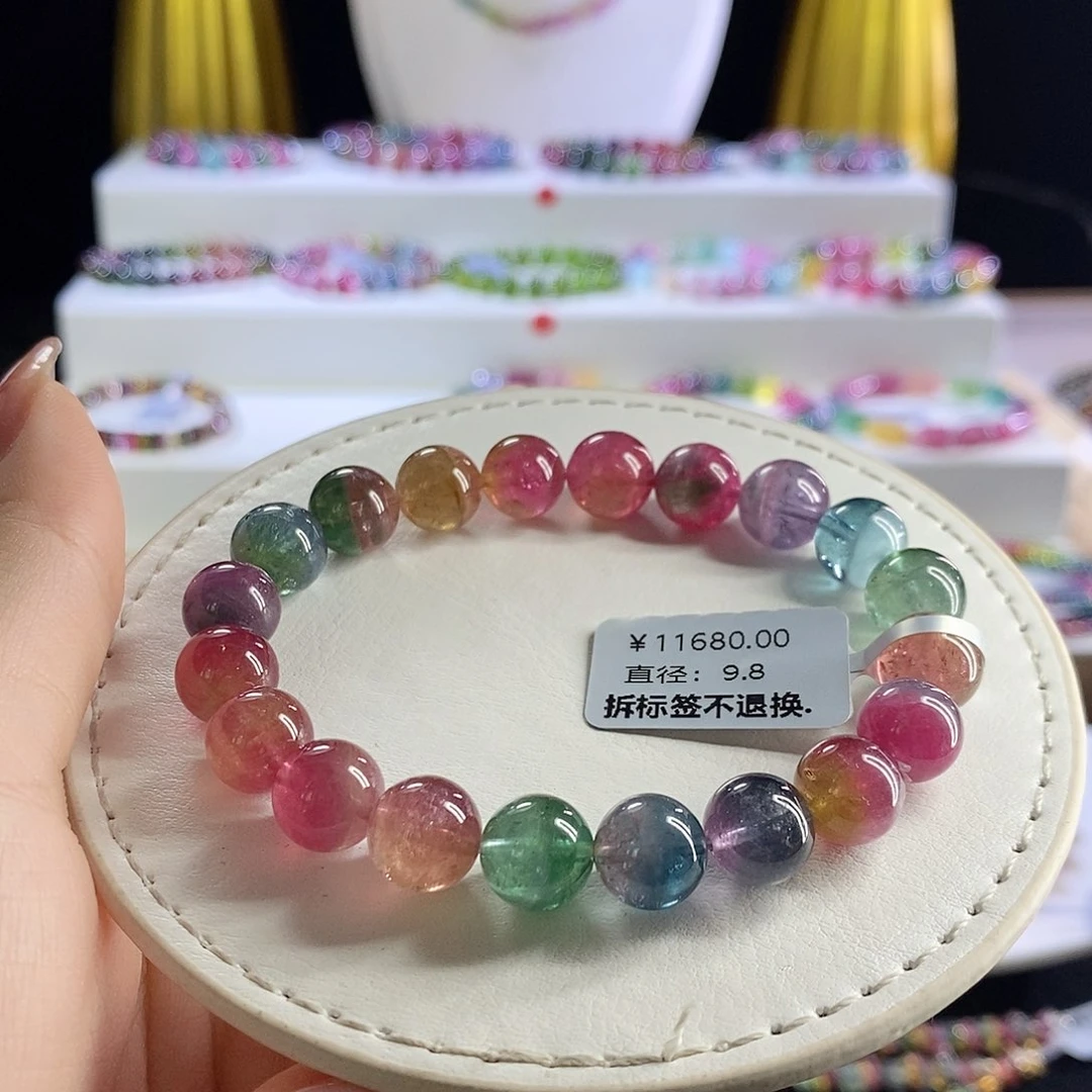 未镶嵌手链碧玺浓艳西瓜