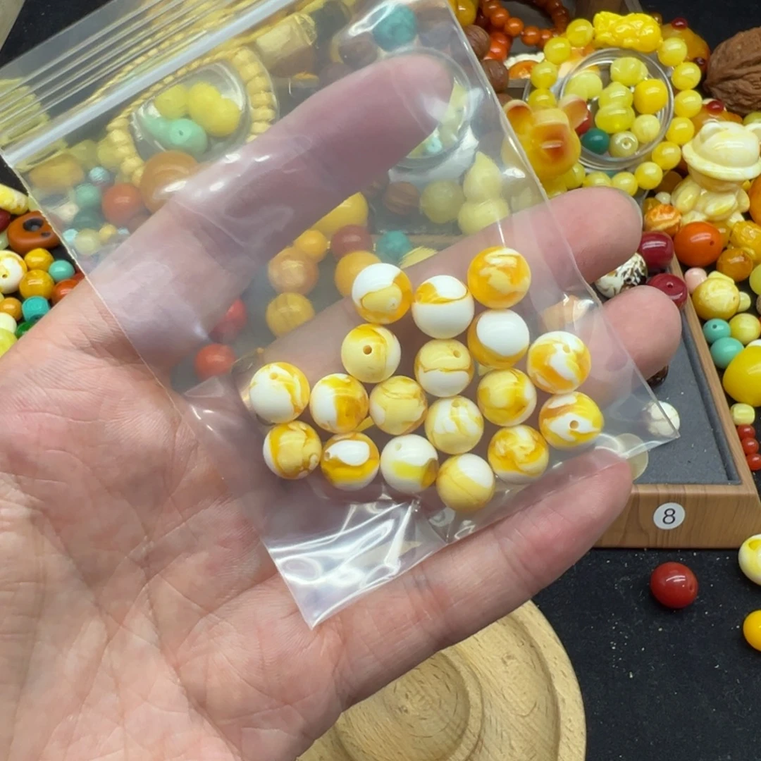 战***满琥珀未镶嵌颈饰10mm