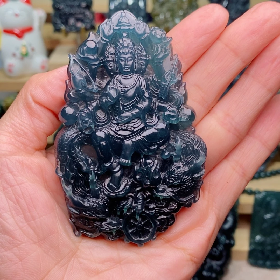 翡翠颈饰未镶嵌修**竹千手观音