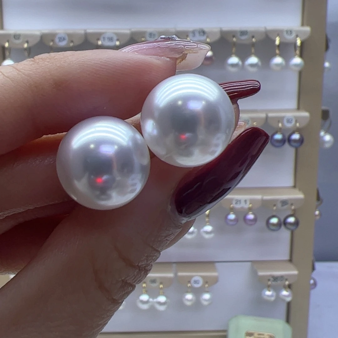 淡水珍珠耳饰18K金镶嵌