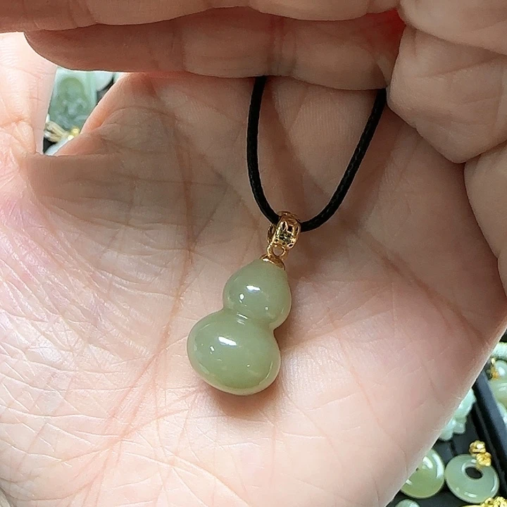 和田玉银S925镶嵌吊坠(不含链)