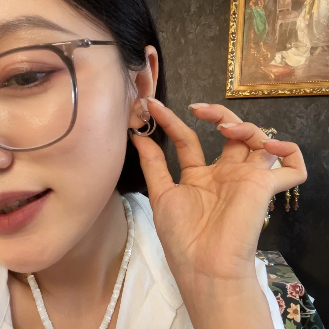 琉璃黄铜925银耳钉