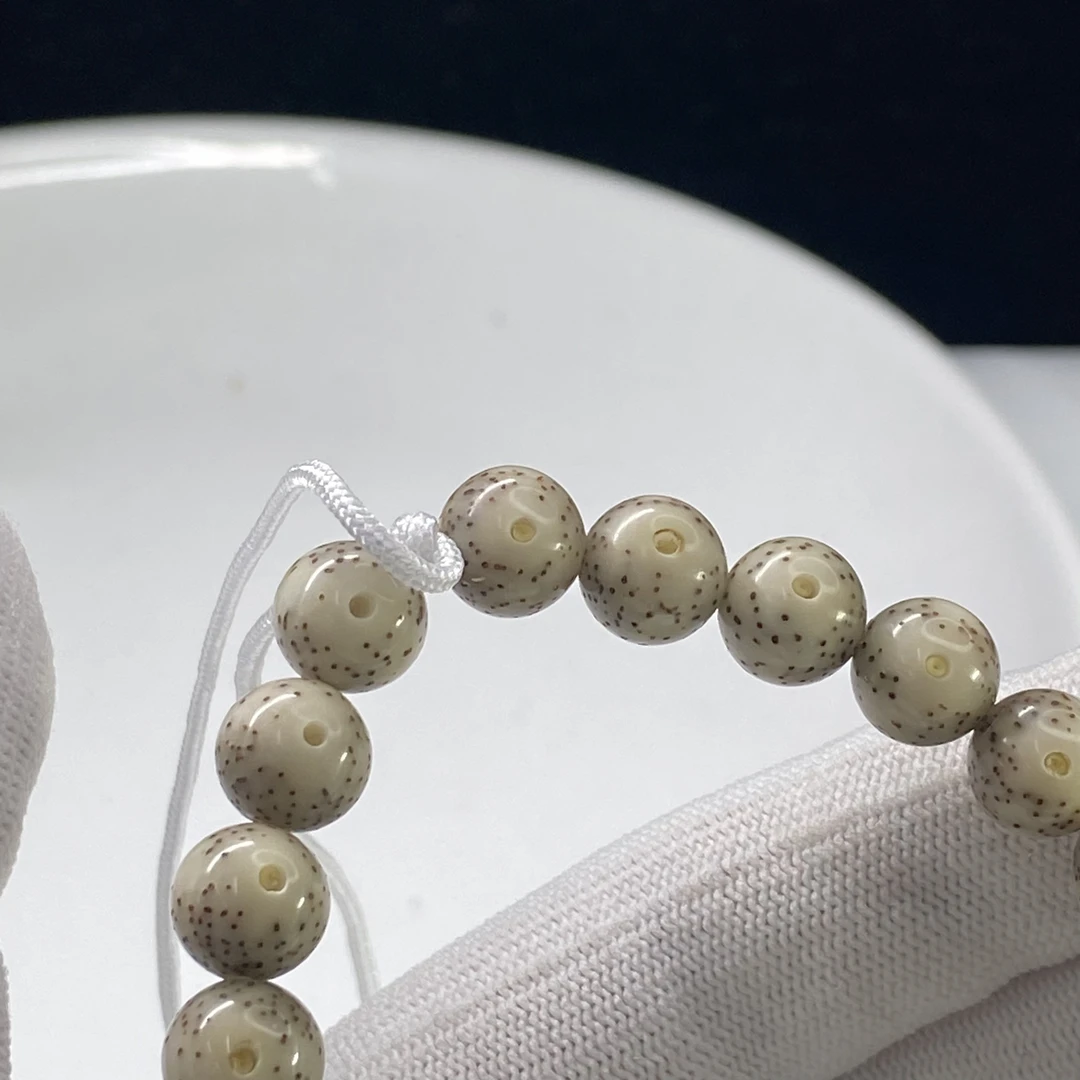 星月菩提手串大留白海南正宗原生态糯冰石玉料9mm圆珠手串