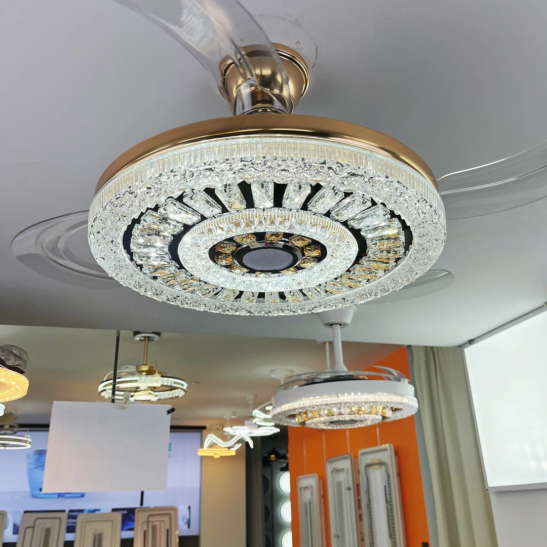 Z[1002]全光谱护眼隐形蓝牙音响风扇灯现代简约餐厅客厅卧室语音