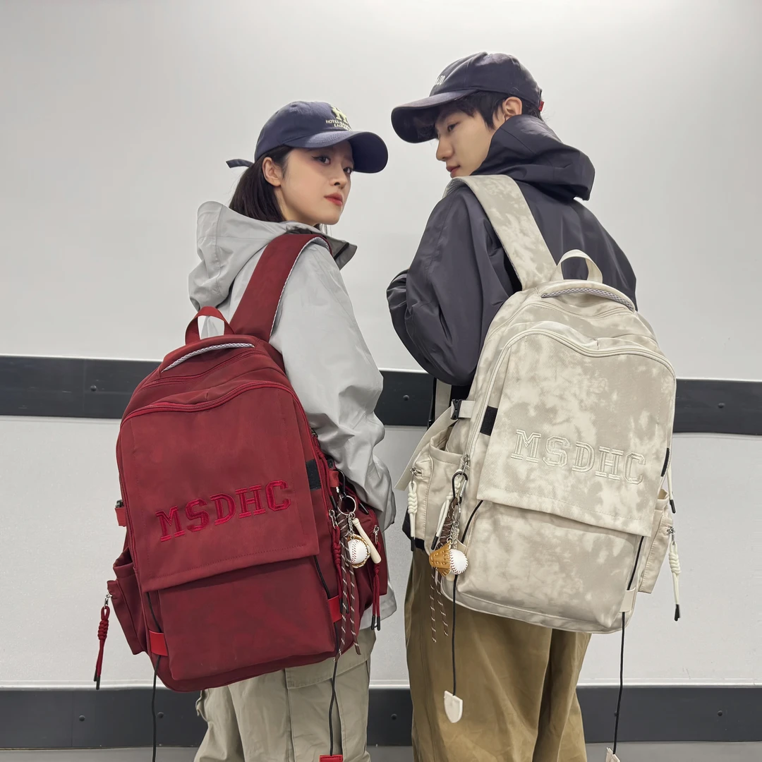 高颜值书包女初中生男高中学生ins超大容量多层双肩包大学生背包