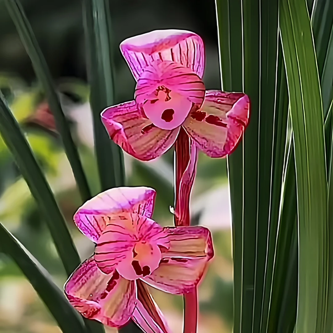 【春兰映日红荷】高端铭品 旭槿兰花高山种植无温室不加温阳台养兰