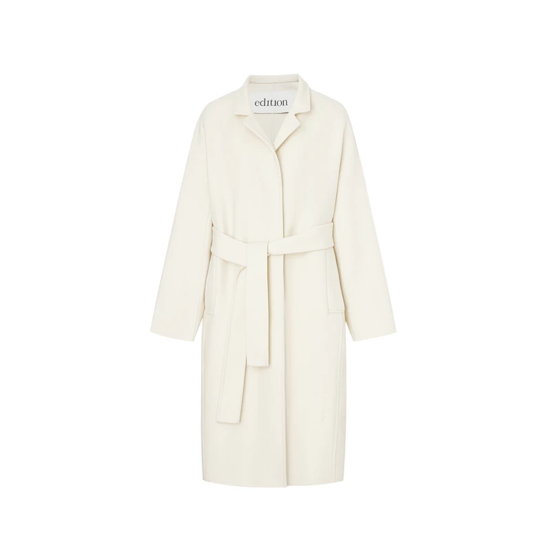 【商场同款】edition冬季中长款绵羊毛双面呢大衣#EBC4OVC029