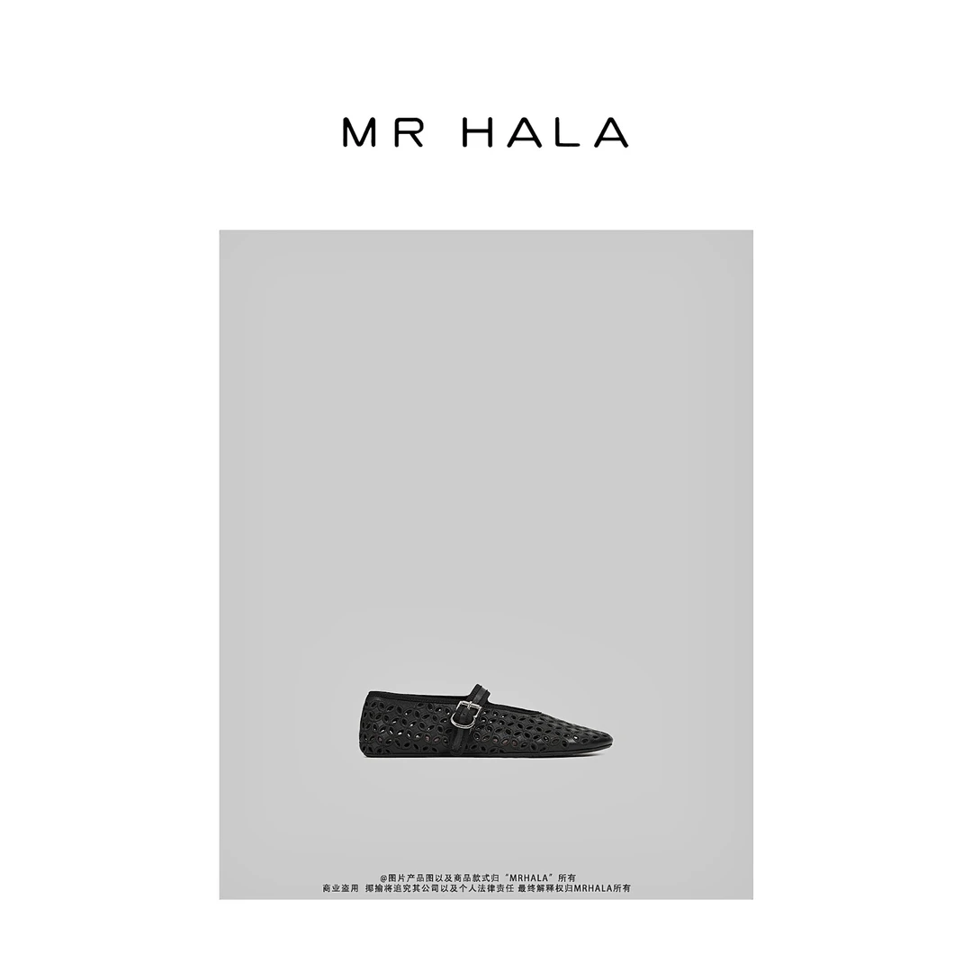 MRHALA 熙往真皮镂空绣花玛利贞鞋女 LX31227