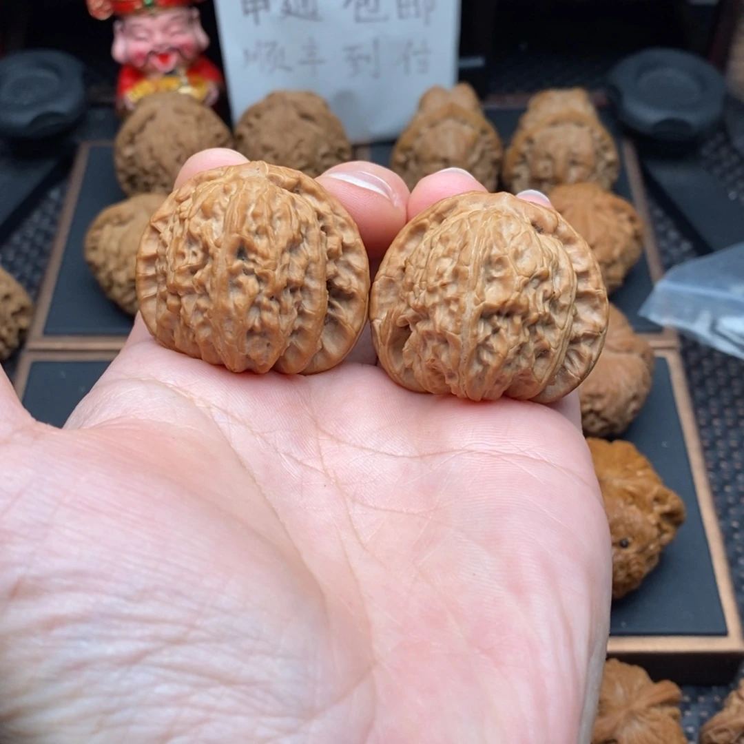 二***粑把件文玩核桃白狮子