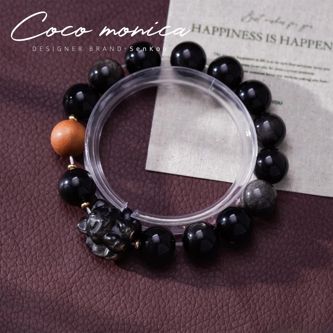 【小霞珠宝】曜石凤九百搭女款手工简约手链 AS818