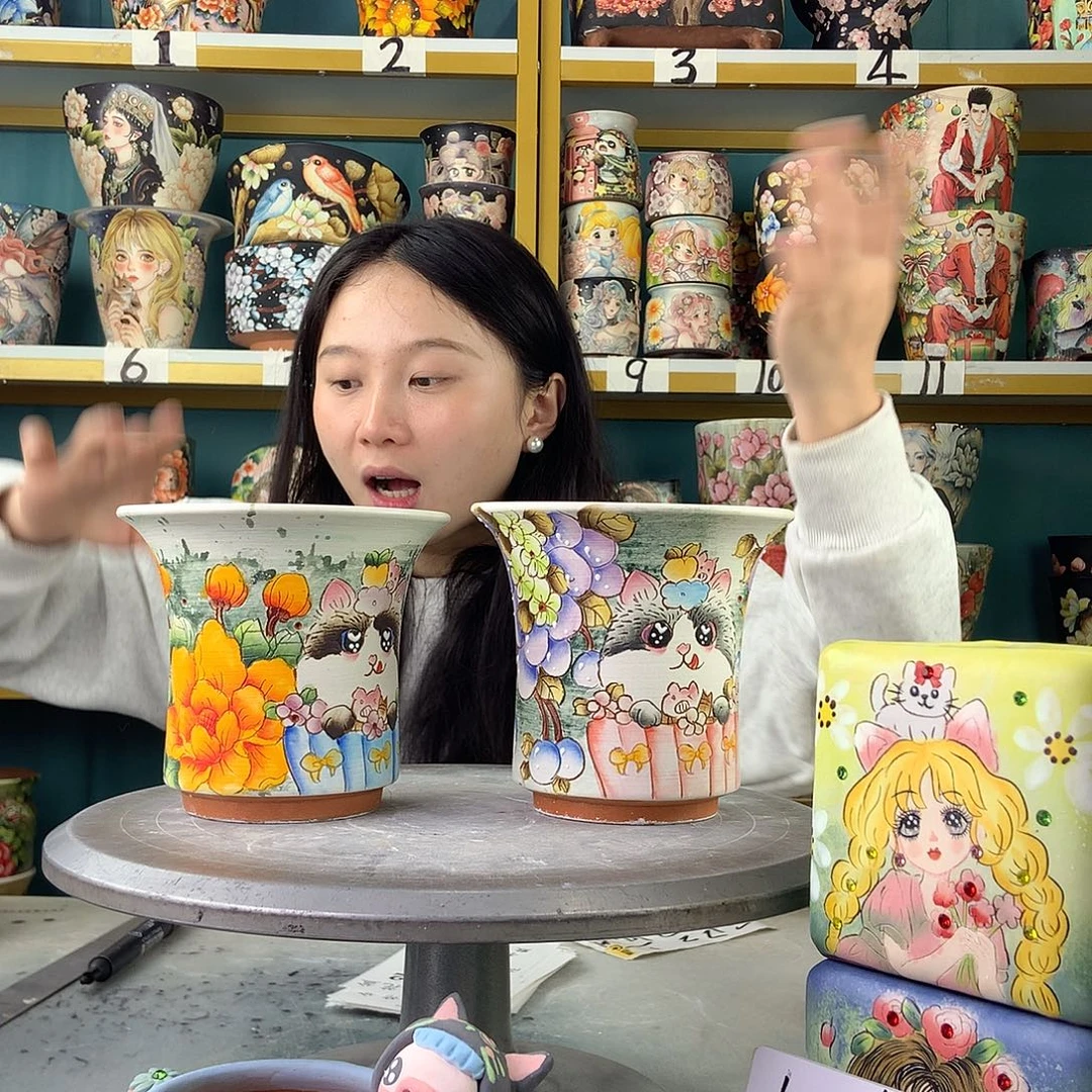 陶景德镇手工花盆102