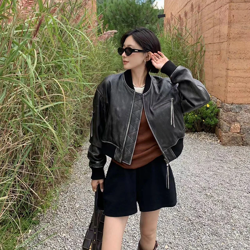 A*e机场私服皮衣   纯手工擦色 缩脂工艺 件件du一無二 QP233013