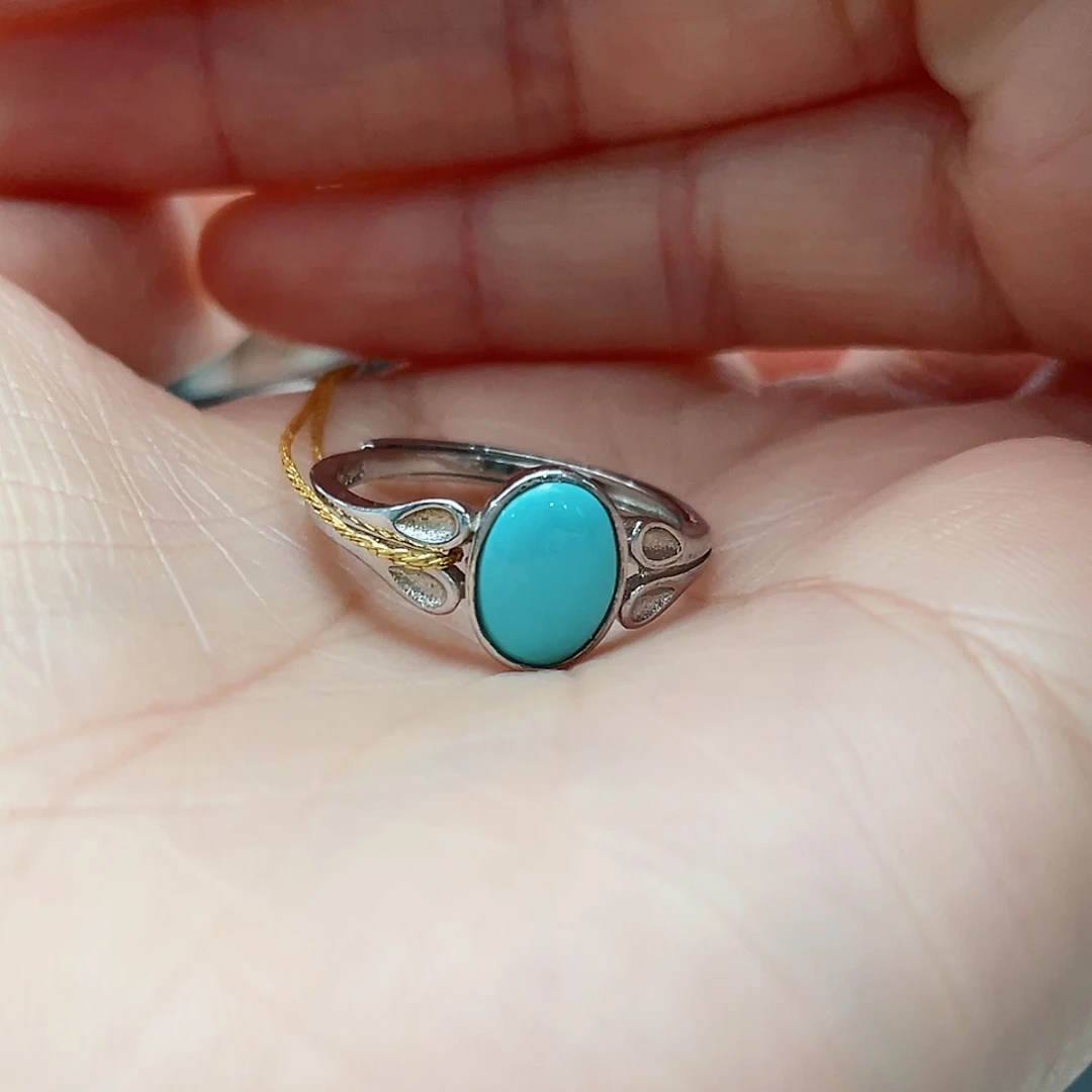 绿松石戒指银S925镶嵌