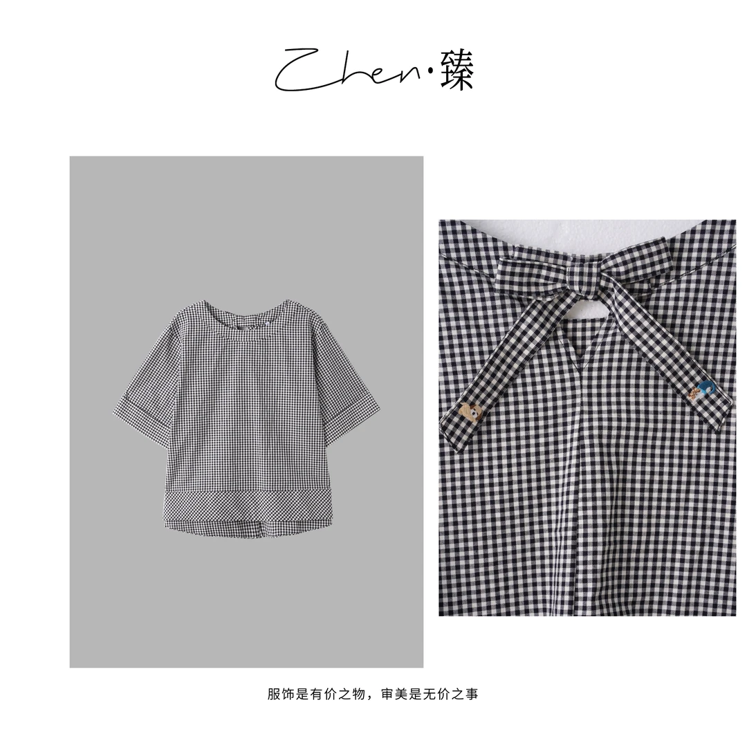 ZHEN.臻 南油买手款格纹宽松休闲娃娃衫短袖上衣SY8141Z