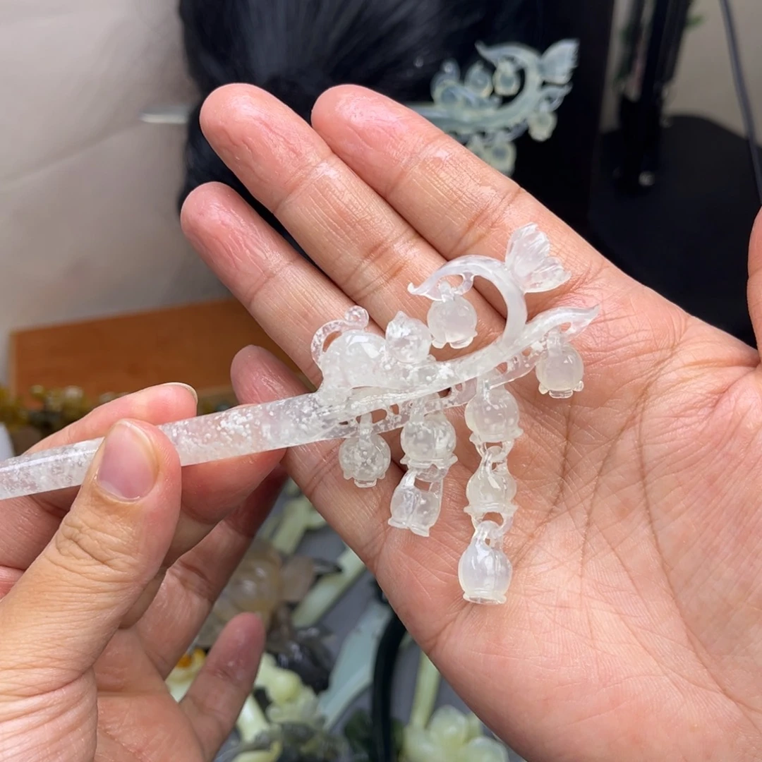 蛇纹石玉合金发饰