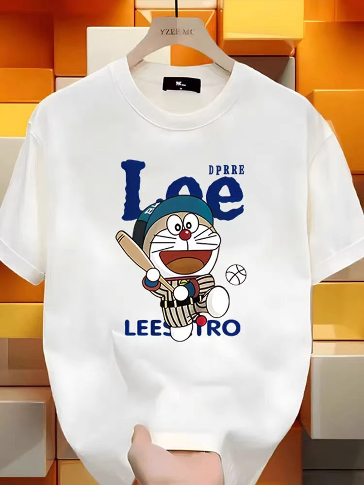 美式纯棉短袖t恤男女大童夏季2025初中高中学生宽松情侣装半袖潮