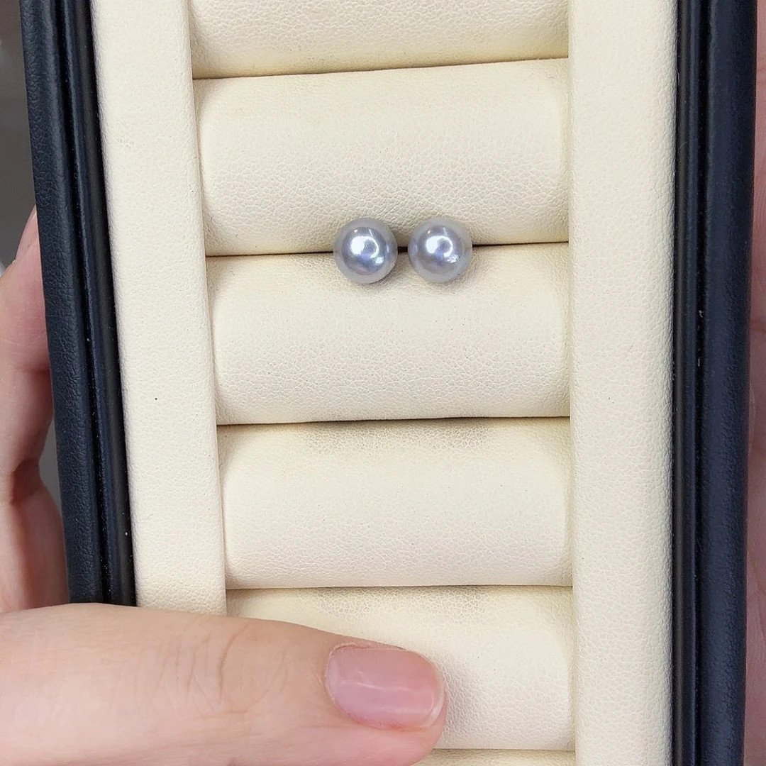 银S925镶嵌海水珍珠耳饰真多麻sgys