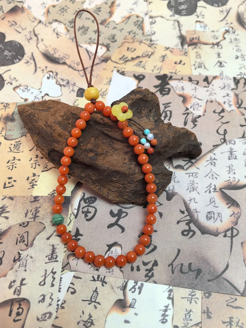 【蜜语.粉丝专享】 原矿天然 南红桂花提溜 手机挂