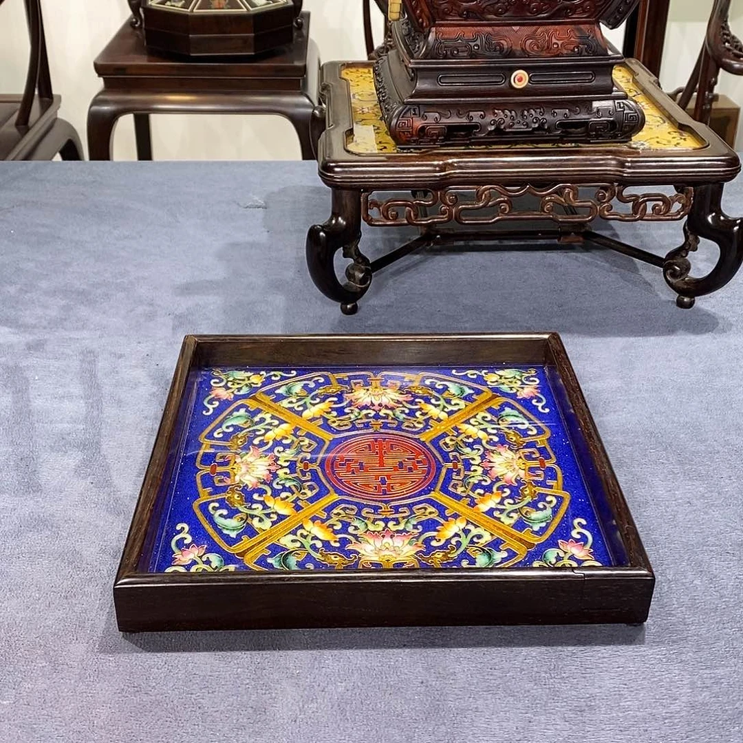 红酸枝木类成套家具茶盘