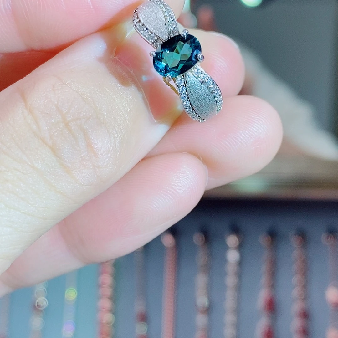 碧玺银S925镶嵌戒指