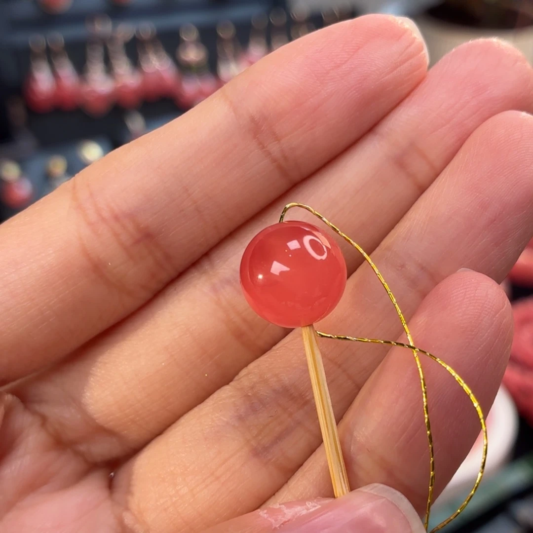 菱锰矿（红纹石）未镶嵌珠宝半成品2.62g收藏级单珠11.3mm