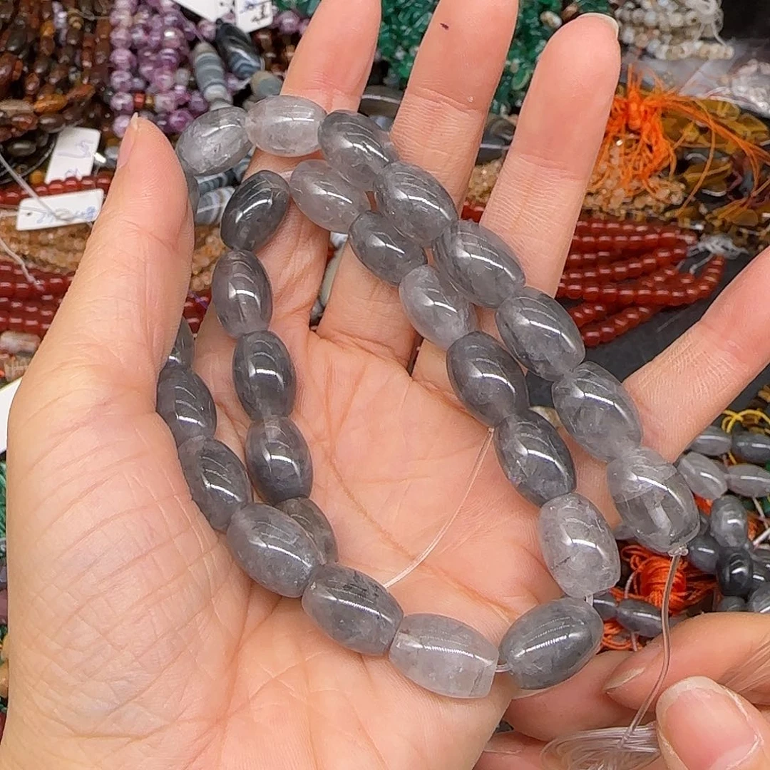 玛瑙/玉髓合金珠宝半成品云水晶10-12mm一条