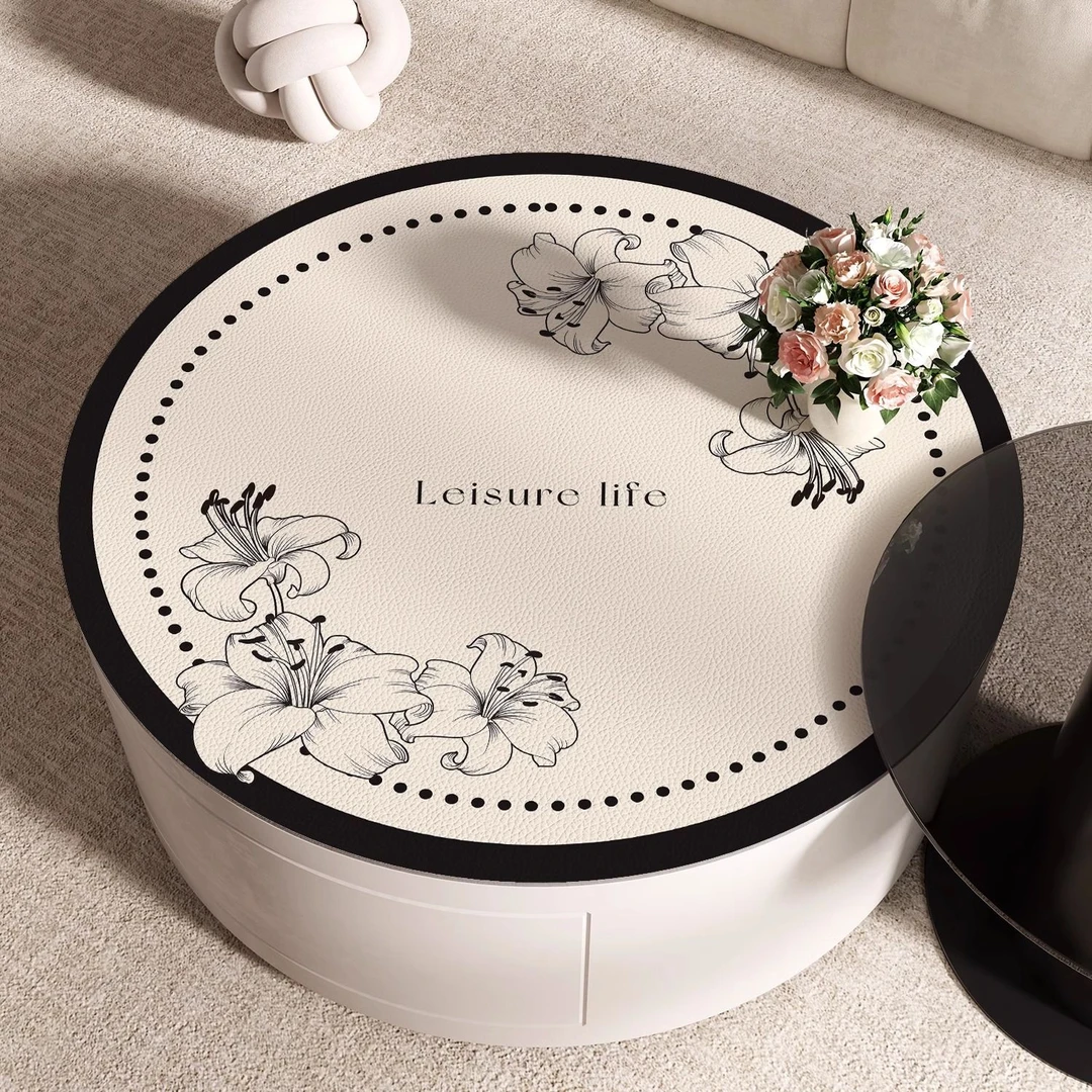 圆形小茶几桌垫轻奢高级感家用客厅圆桌布防水防油免洗桌面保护垫