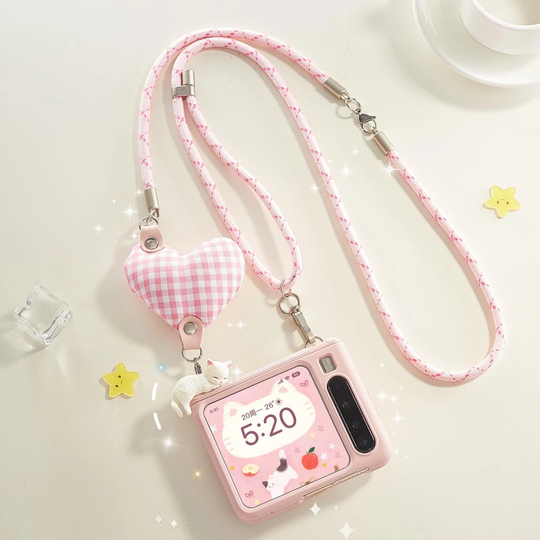 适用华为PuraX手机壳新款小米mixflip2/三星ZFlip7可爱猫咪全包壳